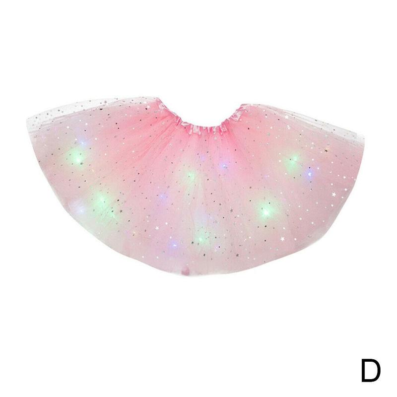Kerst kinder lichtgevende tutu rok met rok licht buste led tutu rok lichtgevende mesh  h6 a 6: D