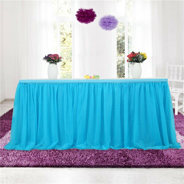 USA 6ft Wedding Tulle Tutu Table Skirt Party Birthday Festive Baby Shower Decor Bed Skirt Home Textile