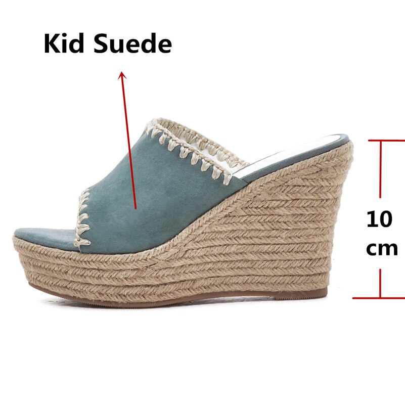FEDONAS Summer Vintage Round Toe Platforms Super High Heels Casual Shoes Woman Solid Kid Suede Women Sandals Slip On Shoes