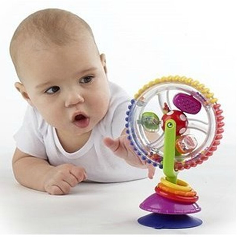 Puzzel Baby Educatief Ontwikkelen Speelgoed Spinning Reuzenrad Roterende Windmolen Riem Sucker Baby Rammelaar Bijtring Speelgoed