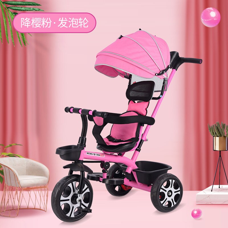 2 In 1 Baby Stroller Children's Tricycle Bicycle 1-6Y Stroller Umbrella Car for Kids Child Tricycle Stroller baby bike: Pink