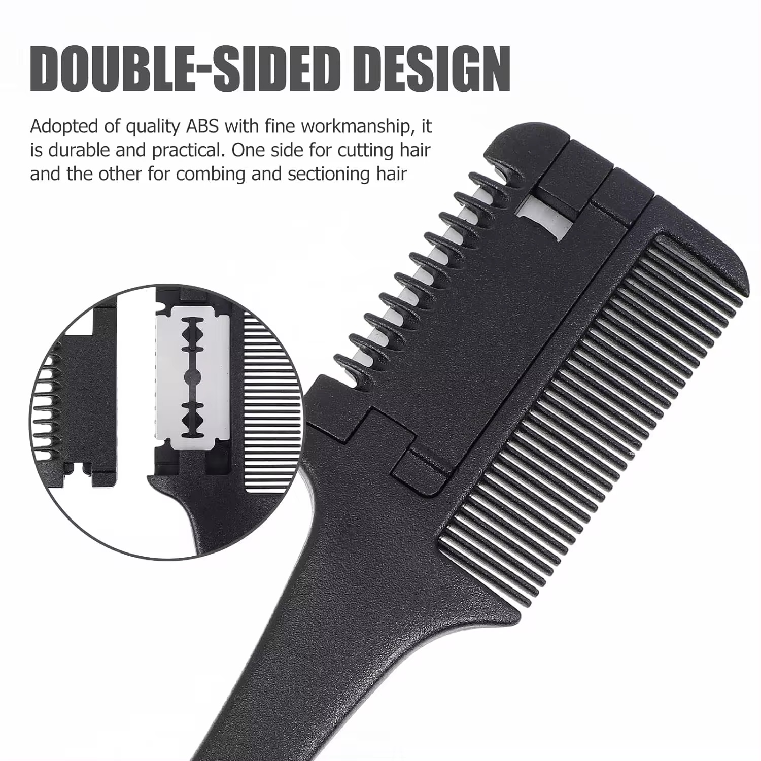 Cortadora de pelo portátil, peine para adelgazar el cabello, hoja de doble filo de acero inoxidable antigua, herramientas de corte automático para uso doméstico y salón