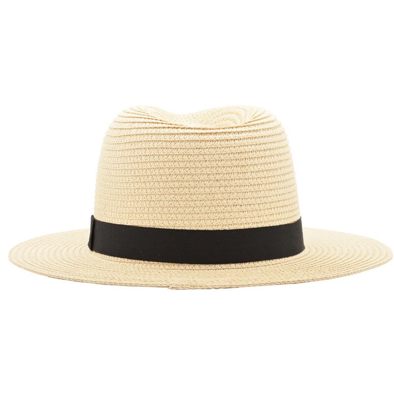 Chapeau Panama en paille pour hommes et femmes, Chapeau de plage d'été, visière de soleil, Jazz, Cool, Sombrero YY17161