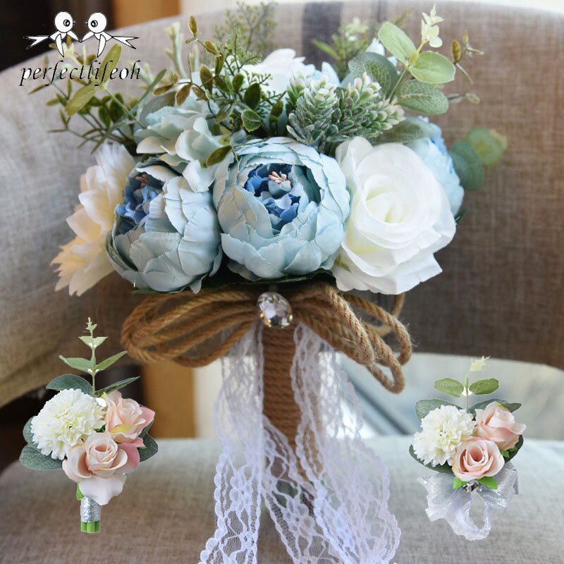 Artificial Bouquets De Casamento Para Noivas Fora Do Laço Flores Do Casamento Broche Bouquet Bouquets De Mariage: 02