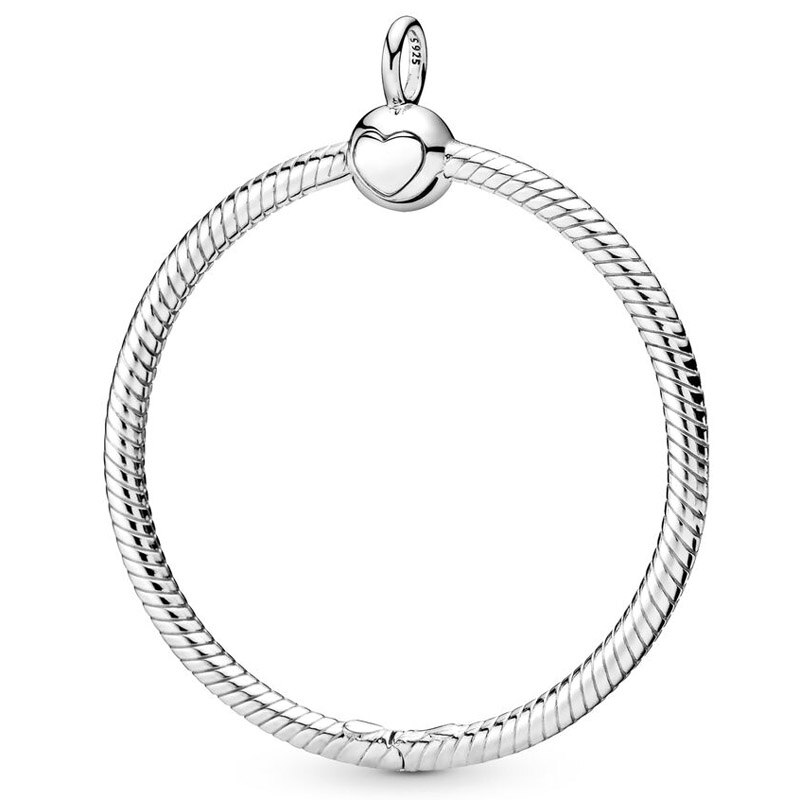 Abalorio de plata esterlina 925, accesorio con forma de corazón, pequeño, mediano, grande, corona con cuentas O colgante, compatible con pulsera Popular, joyería artesanal: 7