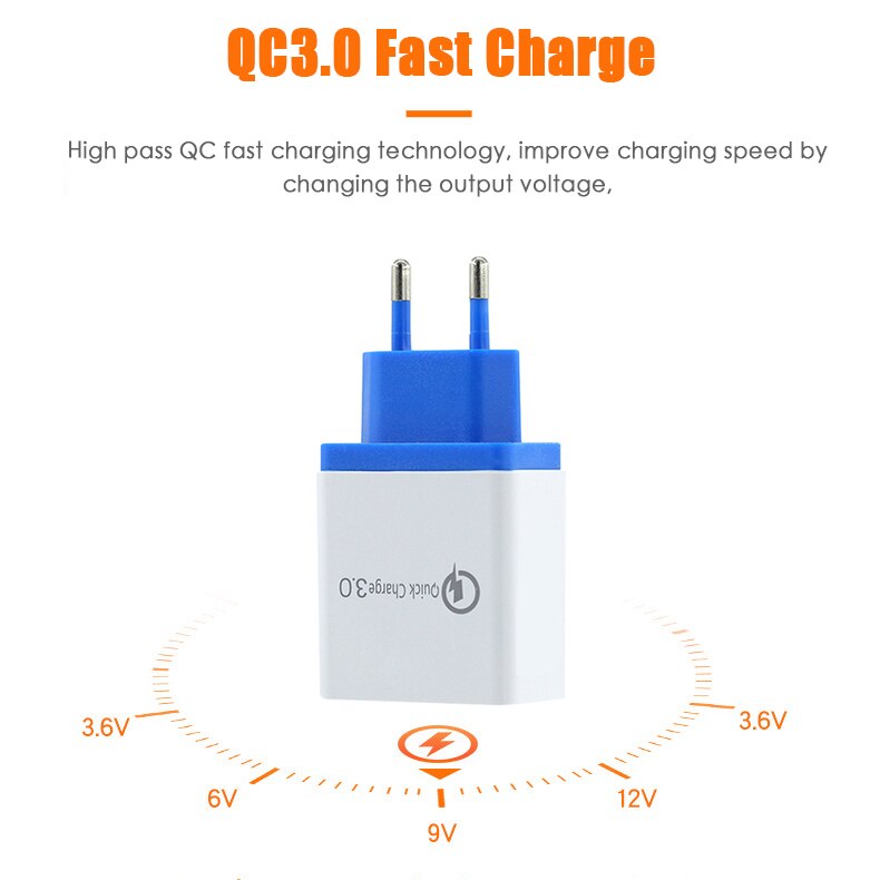 Multi USB Qiuck Charger For IPhone 11 Pro Max Fast Charging For Xiaomi Mi Samsung 4 Ports Multiple Wall Moblie Phone Charger