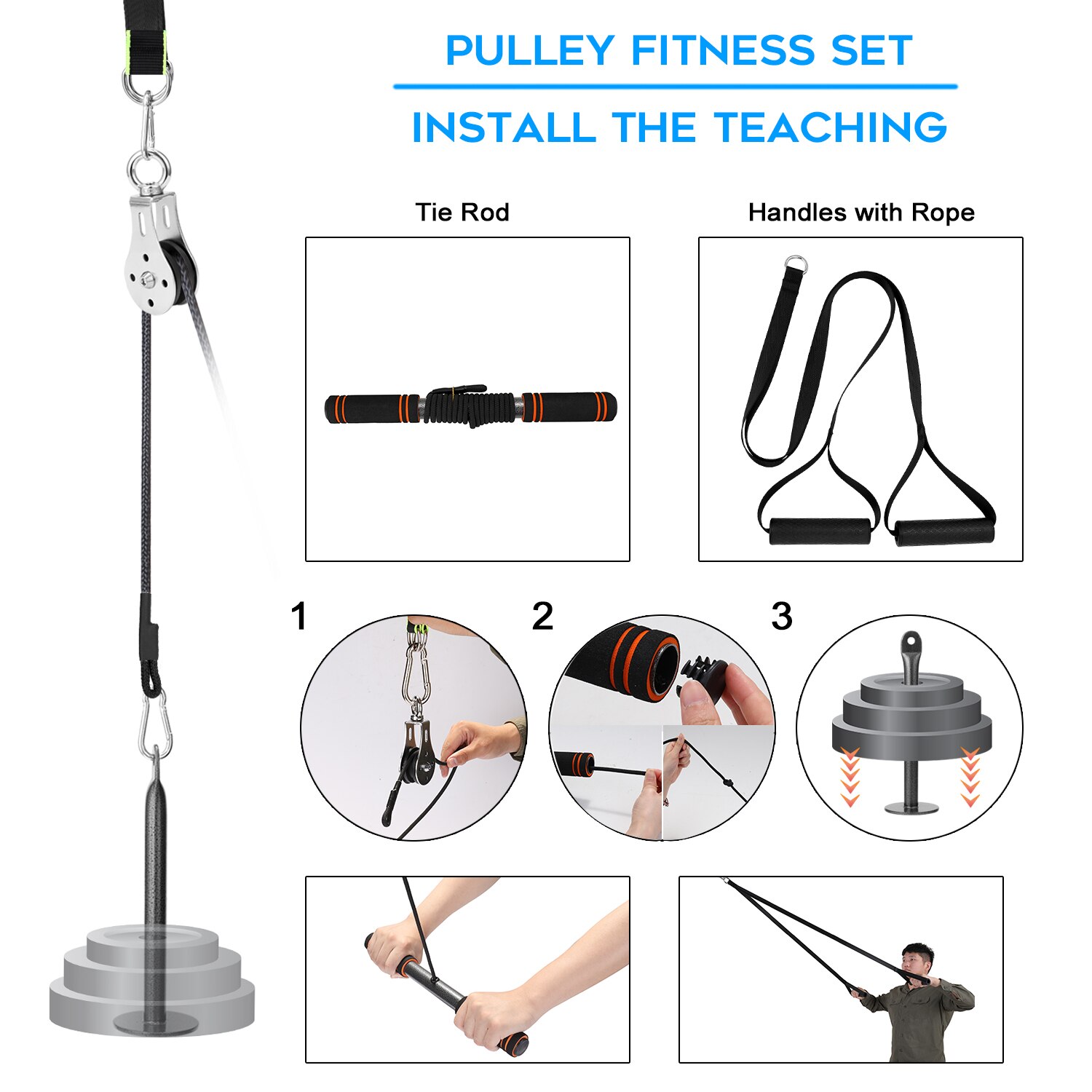 Fitness Diy Gym Katrol Kabel Machine Attachment System Laden Pin Lifting Workout Arm Biceps Triceps Hand Training Apparatuur