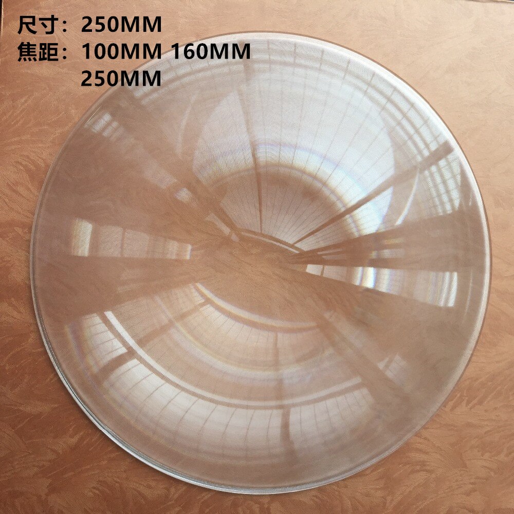 Lente Fresnel, 250mm, iluminación Solar para exteriores, proyector de fuego, foto de cara grande, lupa acrílica PMMA