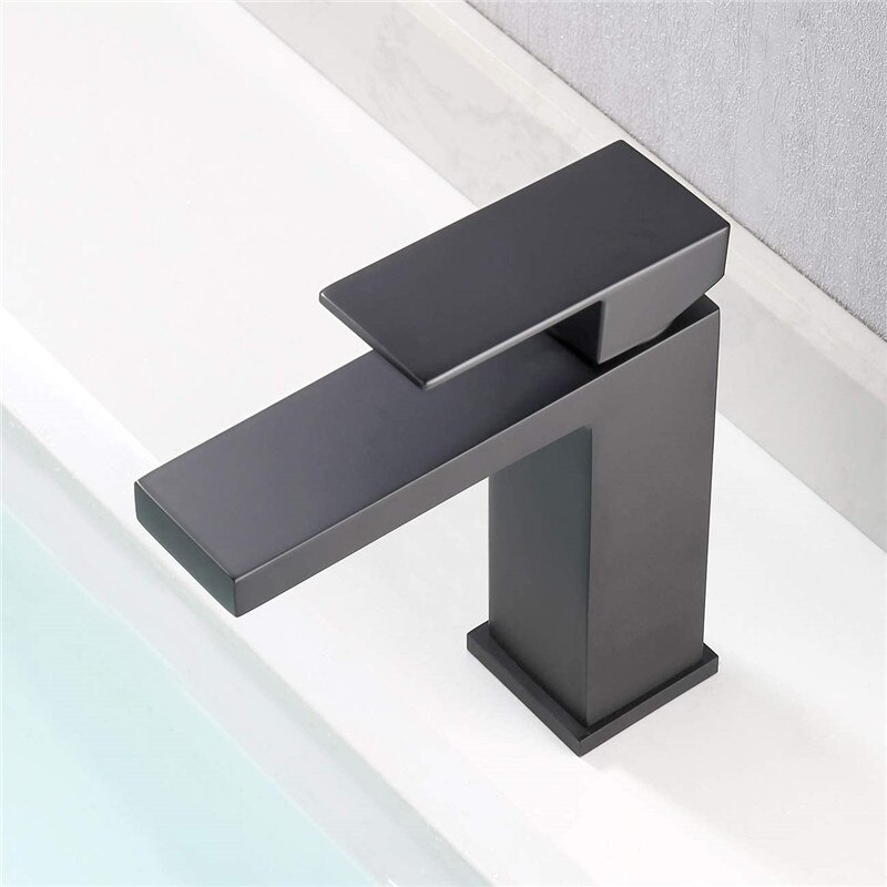 Geborsteld Goud Badkamer Kraan Enkel Gat Moderne Vanity Kraan Enkel Handvat 304 Roestvrij Staal Badkamer Wastafel Kraan