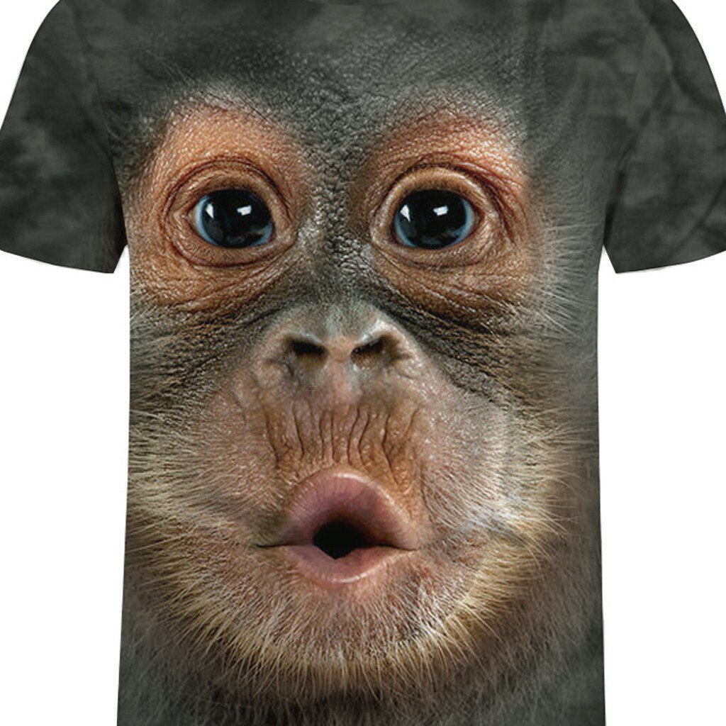 Mænd forårssommer herre t-shirts 3d trykte animal abe tshirt kortærmet sjov afslappet toppe tees han