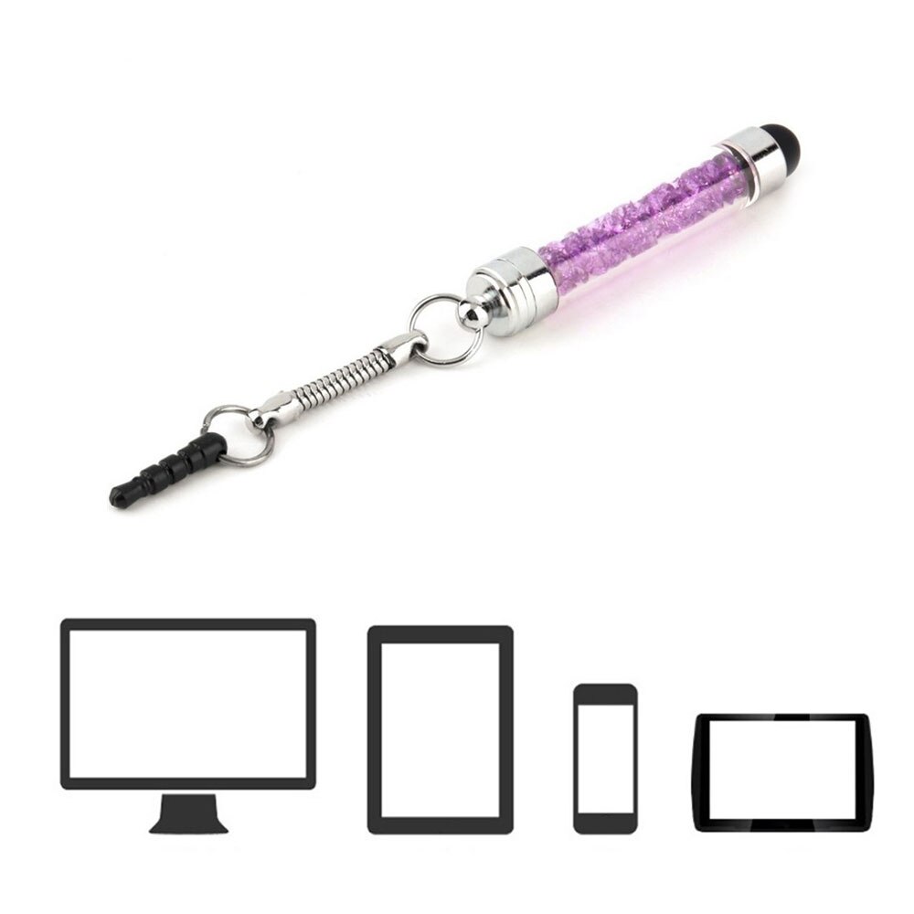 Diamond Crystal Stylus Touch Screen Pen Stylus 3.5Mm Stof Plug Cap 2 In 1 Voor Iphone Tablet Android Telefoons stylussen Pen