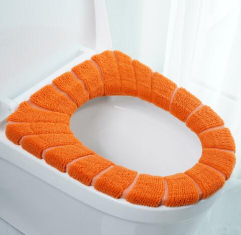 Tapis de toilette universel, épais, doux, quatre saisons, automne-hiver, housse de siège de toilette, coussinets chauds lavables, 30cm: Orange