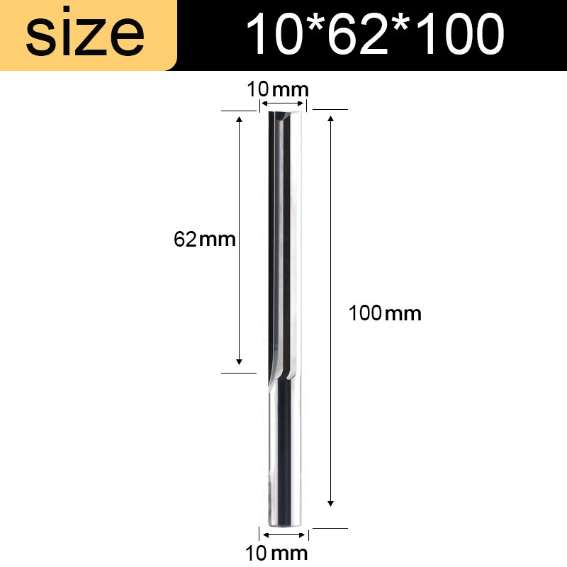 Vsharp carbure de tungstène 3.175 4 6 8 10mm tige 2 cannelures fraise en bout droit CNC fraise bois dur MDF gravure routeur peu