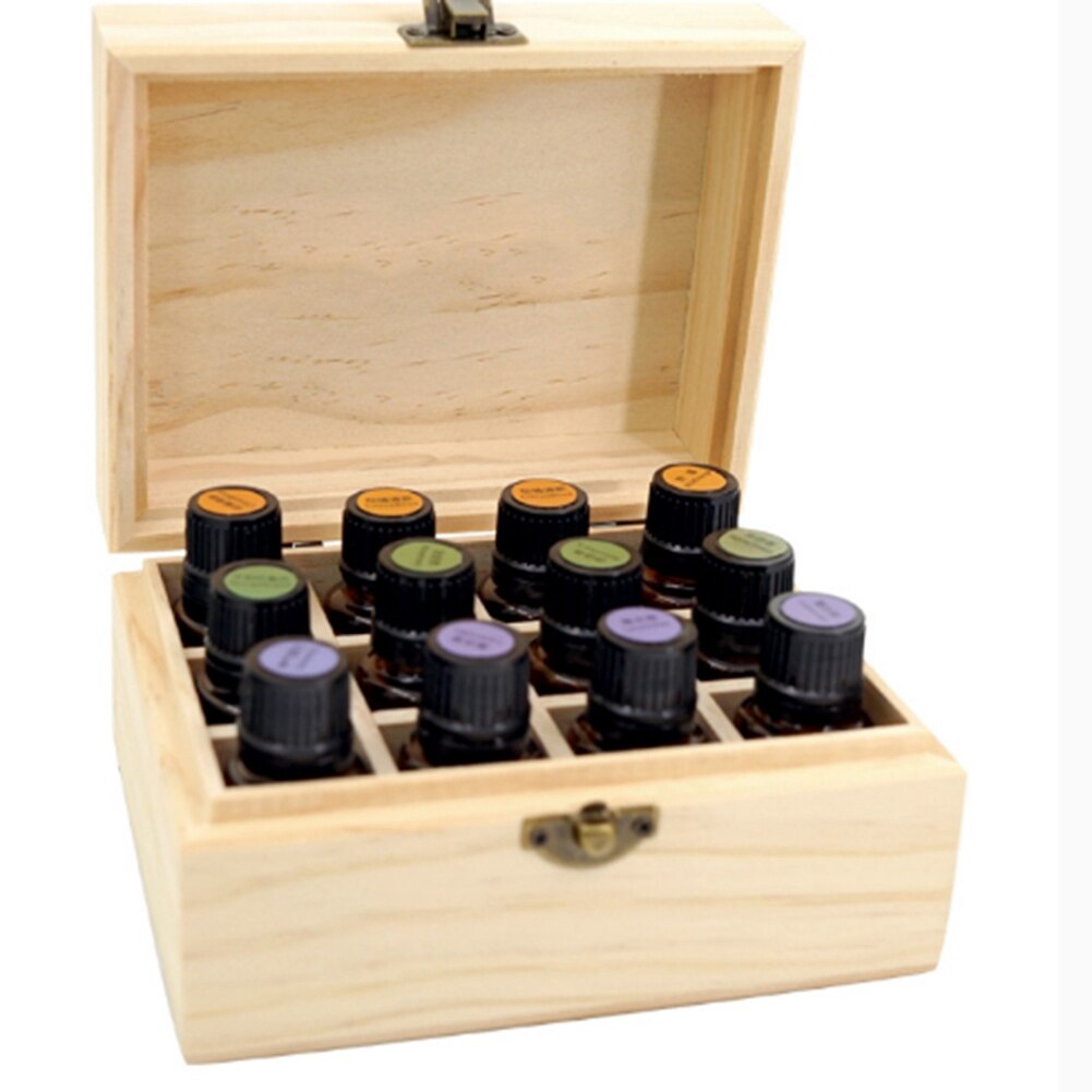 12 Grids Holz Aromatherapie Ätherisches Öl Ausgezeichnete 5-15ml Dekorative Kiefer Holz Boxen Organizer Lagerung Tasche Hause Dekoration