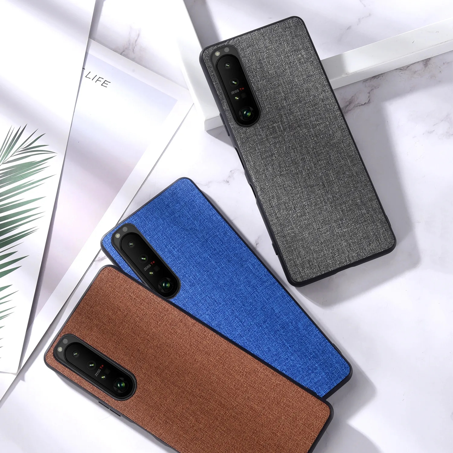 Funda de teléfono de tela de lujo para Sony xperia 5V 10V 1V 5IV 10III 1III 10IV 5III 1IV Slim Soft Bumper Hard PC Back Cover