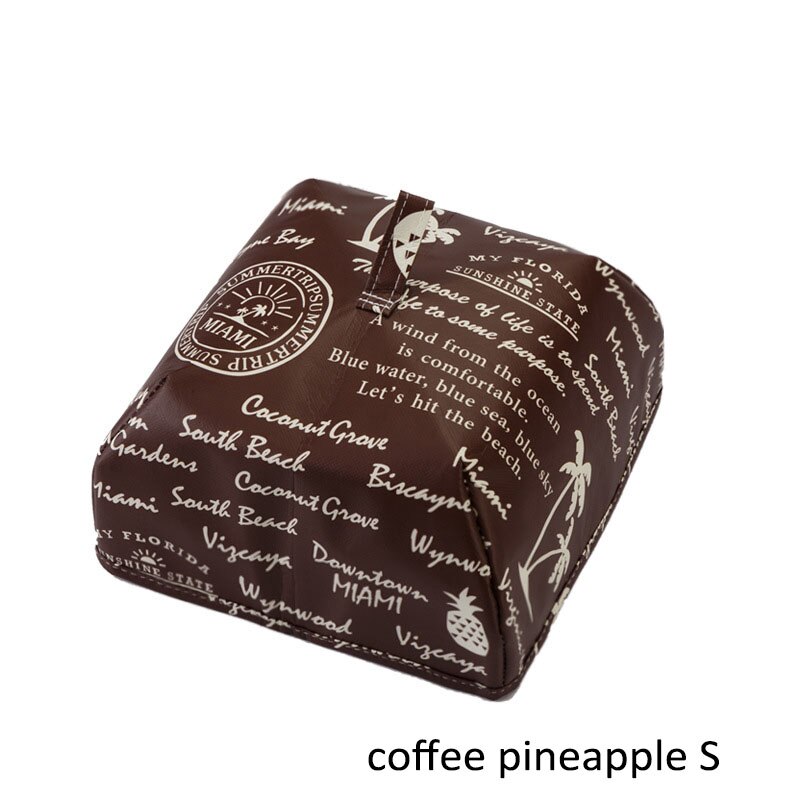 Bærbar foldeovertræk frokostpose aluminium foliebordsdækning støvforebyggelse flyve maddæksel køkkenudstyr: Kaffe ananas s