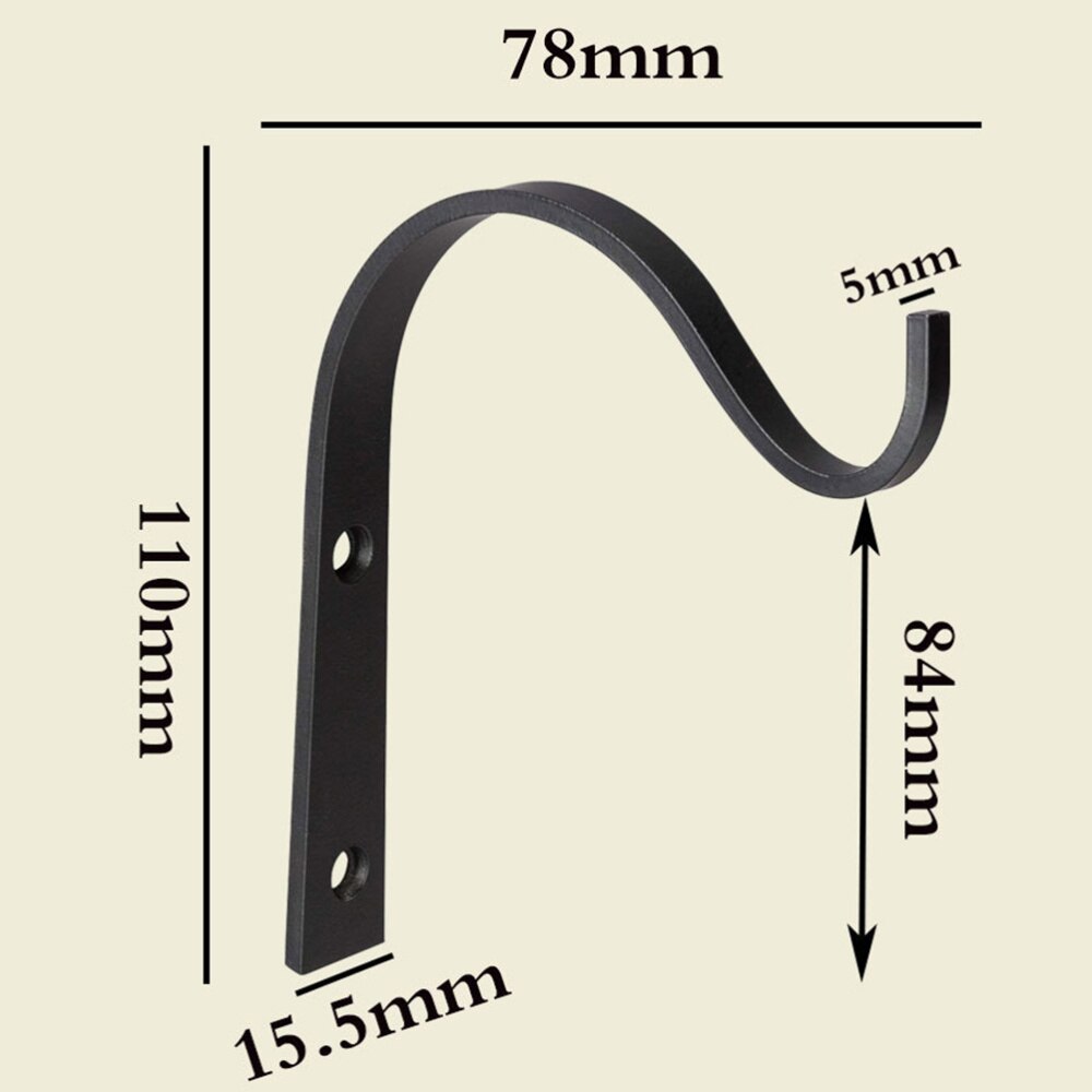 2 sztuk kosz na kwiaty hak żelaza gięcia roślin uchwyt robić powieszenia wytrzymały wieszak na płaszcze ścienne