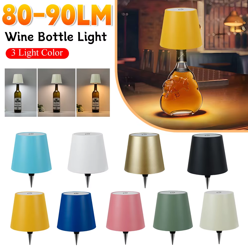 Draadloze wijnflessenlamp Type-C Opladen Aanraakbediening Wijnfleslicht Dimmen LED-tafellamp Bar Cafe Sfeer Nachtlampje