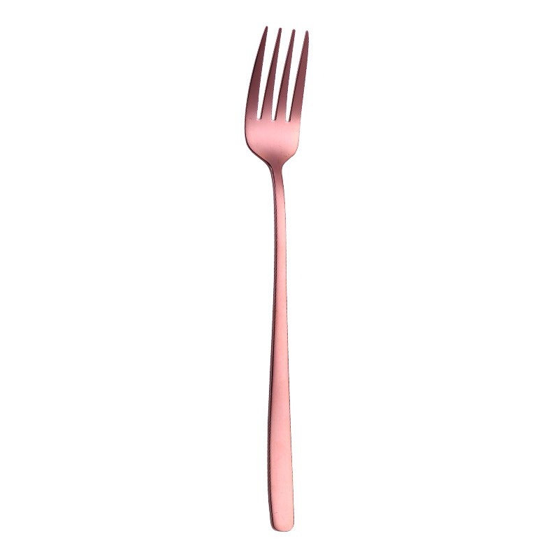 Rainbow Stainless Steel Mirror Tableware Knife Fork Spoon Flatware Dinner Set Rainbow Rose Western Style Dinnerware Cutlery: 8