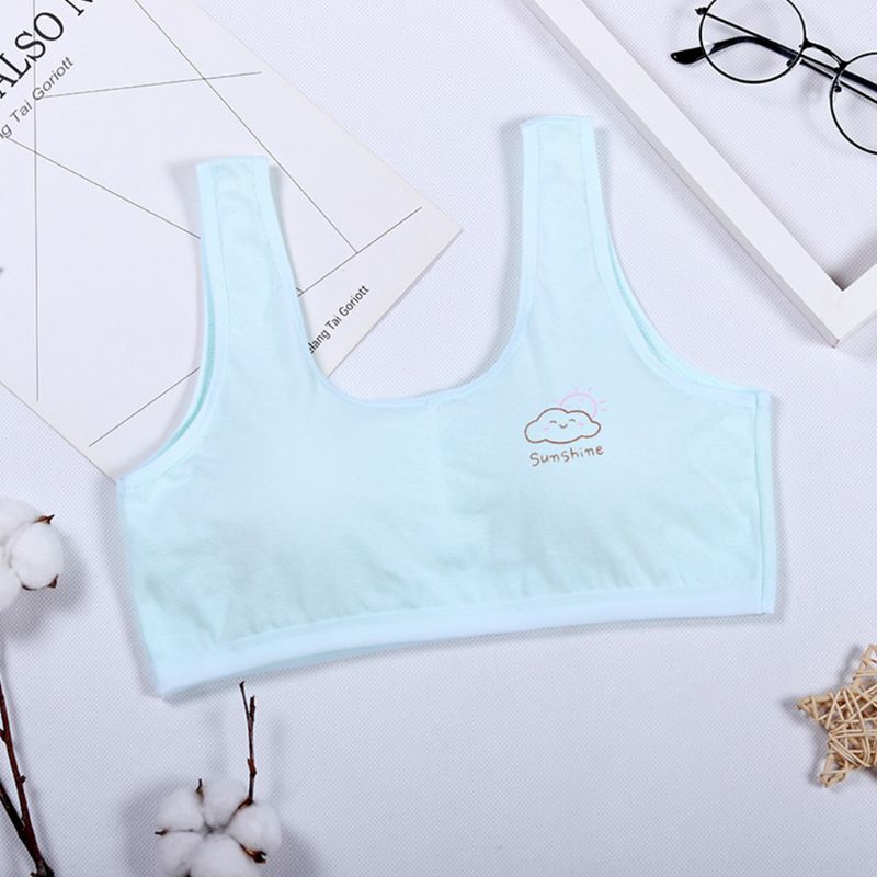 Pubertet jenter avlet stropp bomulls-bh tegneserie solskinn Sky metalltråd gratis bralette