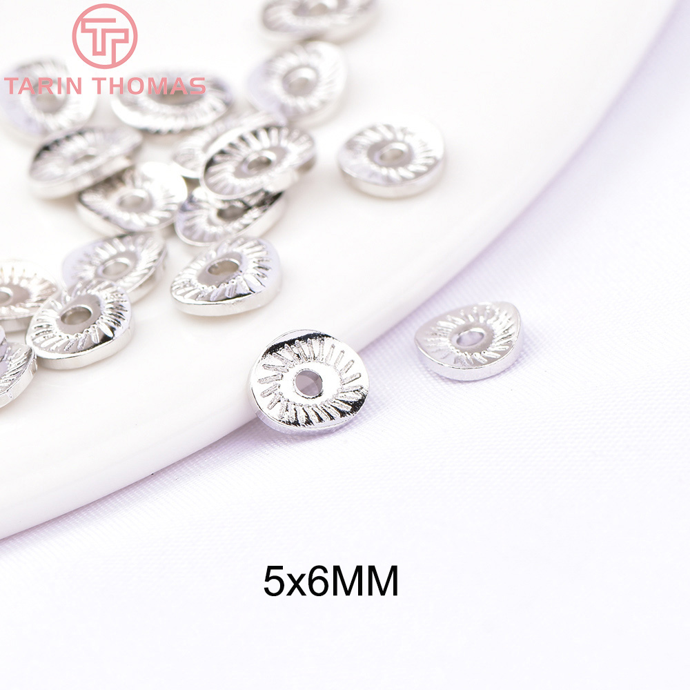 (3471)50PCS 5x6MM 8x9MM 9x10MM 24K pozłacane mosiężne koraliki dystansowe koraliki czapki wysokiej jakości biżuteria Diy Akcesoria: Niebieski