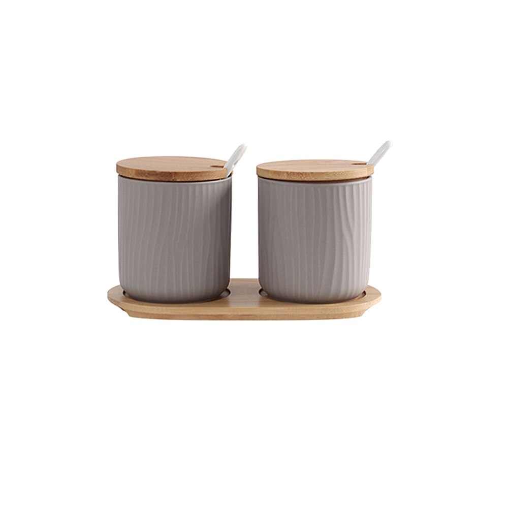 Ceramic Spice Rack Salt Shaker And Pepper Shaker Oil Bottle Set Kitchen Household Supplies For Spices Storage Jar With Cover: 06