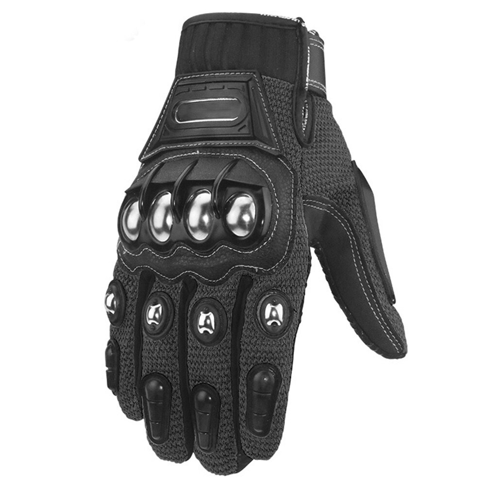 1pair Motorcycle Gloves Gear Full Finger Ergonomic Anti Slip Durable Outdoor Racing Accessories Alloy Steel Touch Screen