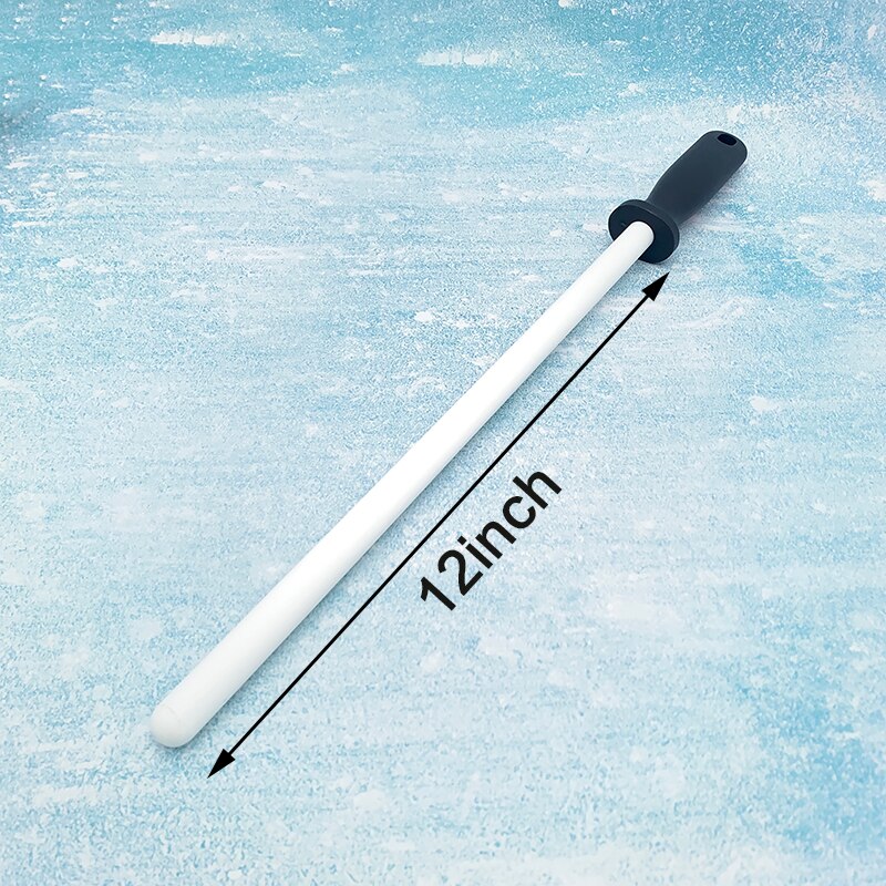 ceramic (zirconia) rod knife sharpener with ABS handle sharpener, suitable for chef steel knife kitchen assistant ceramic musat: 12 inch B