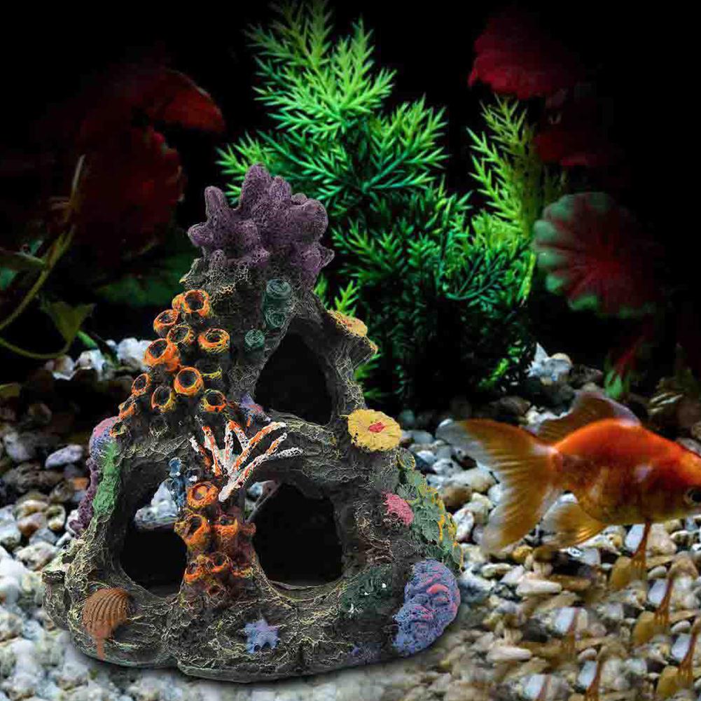 Fish Tanks LandScaping Decoration Ornaments Fish Tanks Aquarium Coral GoldFish Tanks Shelter Hole