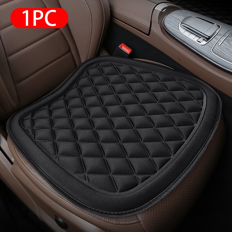 Funda de asiento de coche Universal 3D, cojín de asiento de vehículo, almohadilla de protección de Banco delantero y trasero, Protector de asiento de coche antideslizante para coche de 5 asientos: Black Front 1pc