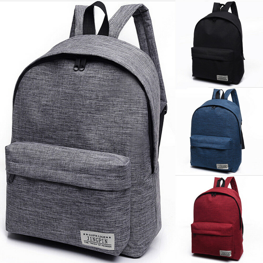 Décontracté hommes femmes universel sac à dos angleterre style toile sac d'école couleur unie Portable sac à bandoulière