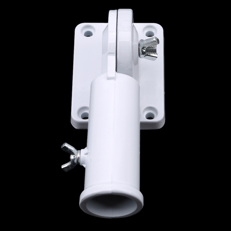 Staffa Regolabile Per Bandiera In Alluminio Bianco - Supporto Per Pennone Fino A 2,5 Cm - 2