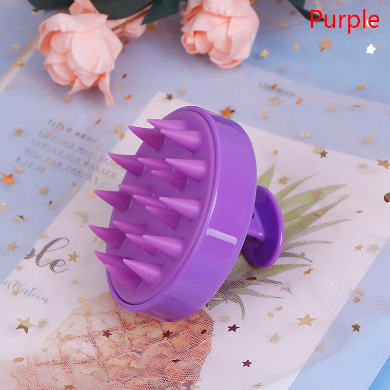 Massage Borstel Haar Wassen Brush Kop Lichaam Douche Massager Kam Siliconen Acupunt Hoofd Meridiaan Ontspannende Massage Kam Gereedschap: 3