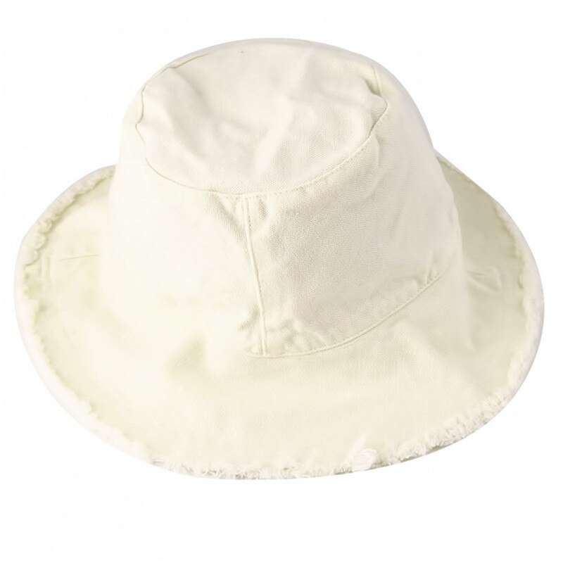 Fisherman bucket lue lue for strand sport unisex casual lue frynsete sommer solhette kanter servant lue sammenleggbar vaskbar lue: Beige