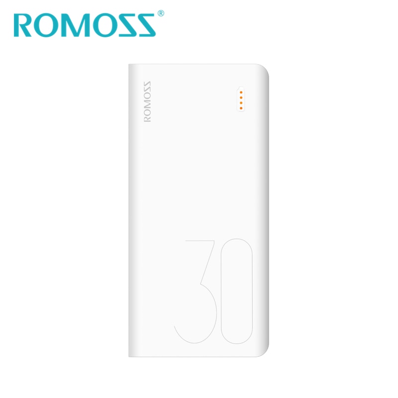 ROMOSS Sense8 Power Bank 30000mAh External Battery Backup Power Support Lightning Type-c Input 2 USB Output for Android iPhone