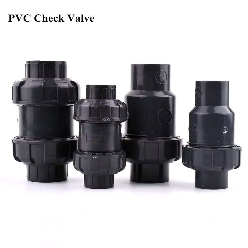 20-63mm PVC Check Valve Aquarium Tank Double Union Water Valve Garden Watering Irrigation Plumbing System Water Pipe Connector