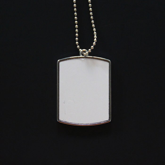 10 st sublimering blank metall hundmärke hängande halsband värmepress transfertryck dubbelsidig utskriftsbar med kedja: Dt -05