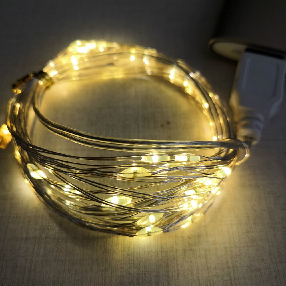 Guirlande féerique étanche en fil de cuivre USB 2/5/10m 5V, LED économies d'énergie flexibles, pour décoration de réception de mariage, haute luminosité