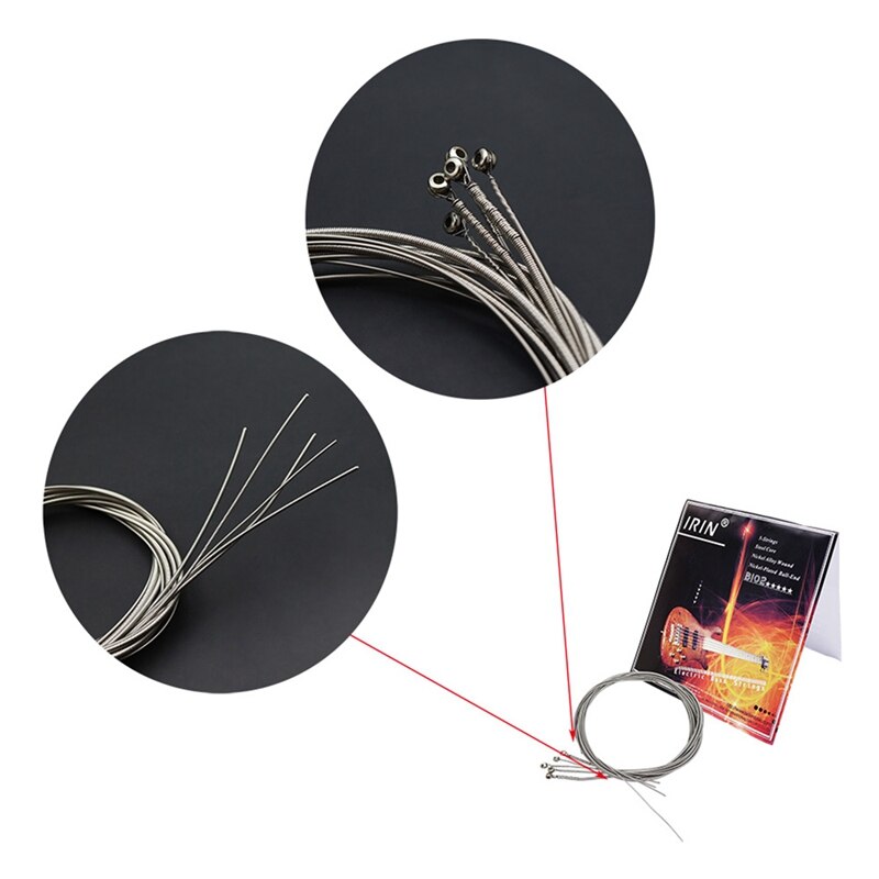 -IRin B102-cuerdas de bajo eléctrico, 5 uds., núcleo de acero de aleación Chapado en níquel, cuerdas envueltas, accesorios de repuesto para bajo