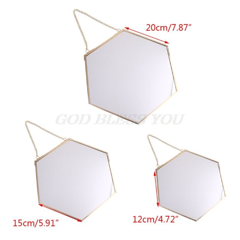 Nordic Hexagon Muur Opknoping Spiegel Goud Kaptafel Make Spiegels Badkamer Slaapkamer Decoratie Supplies