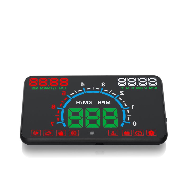 Car Universal HUD Head Up Display OBD2 Head-Up Speed Projector Safe Driving System Security Alarm Water temp Overspeed RPM