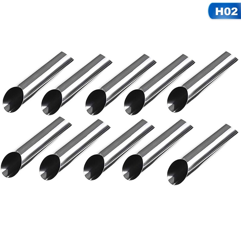 5/10 Uds pastel de formas molde de cuerno tubos de acero inoxidable conchas crema cuerno molde de horno para pastel: 10PCSH02