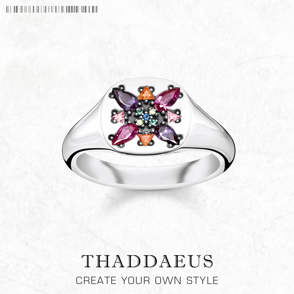 Ring Kleurrijke Stone Bloem Europa Stijl Bohemen Fijne Sieraden Voor Vrouwen Zomer Brand Pure 925 Sterling Silver