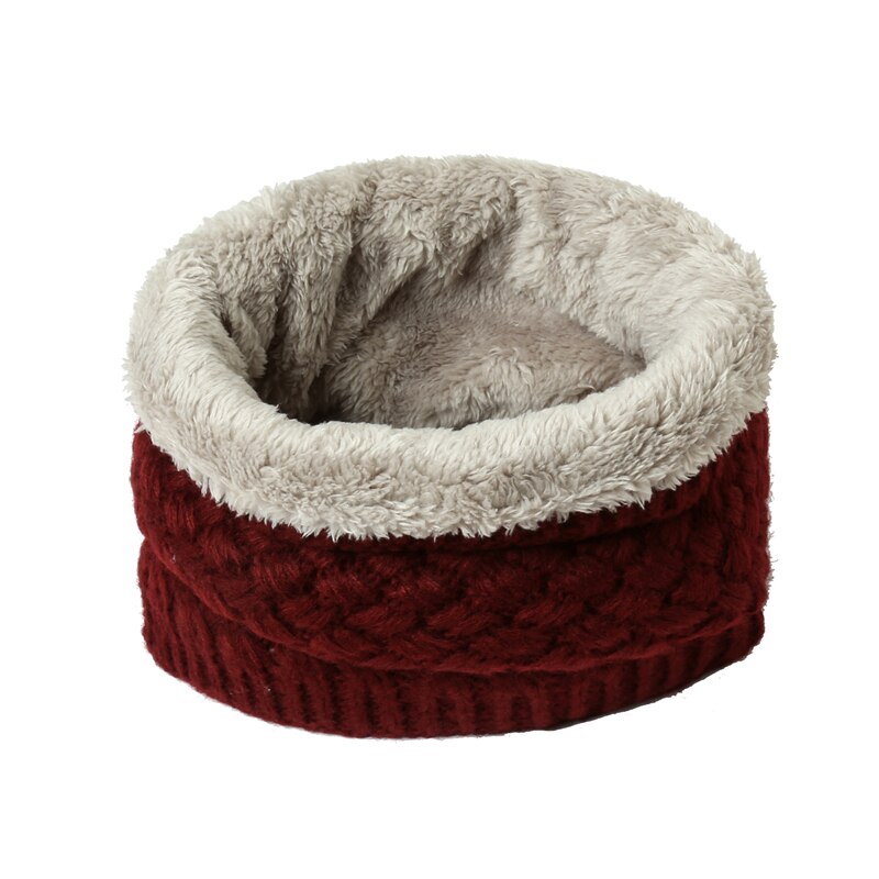 Unisex Winter Sjaal Vrouwen Warm Bont Dikke Snood Gebreide Ring Sjaals Kinderen Outdoor Solid Cashmere Beanie Bufanda