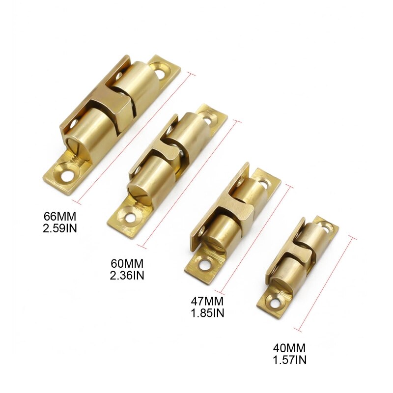 Verrou de Tension en cuivre pur 40JA, Double loquet à bille pour porte de meuble, antirouille
