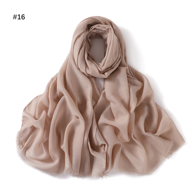 Women Ramadan Muslim Hijab Cotton and Linen Soft Autumn and Winter Solid Color Islam Scarf Headscarf Shawl: Gold