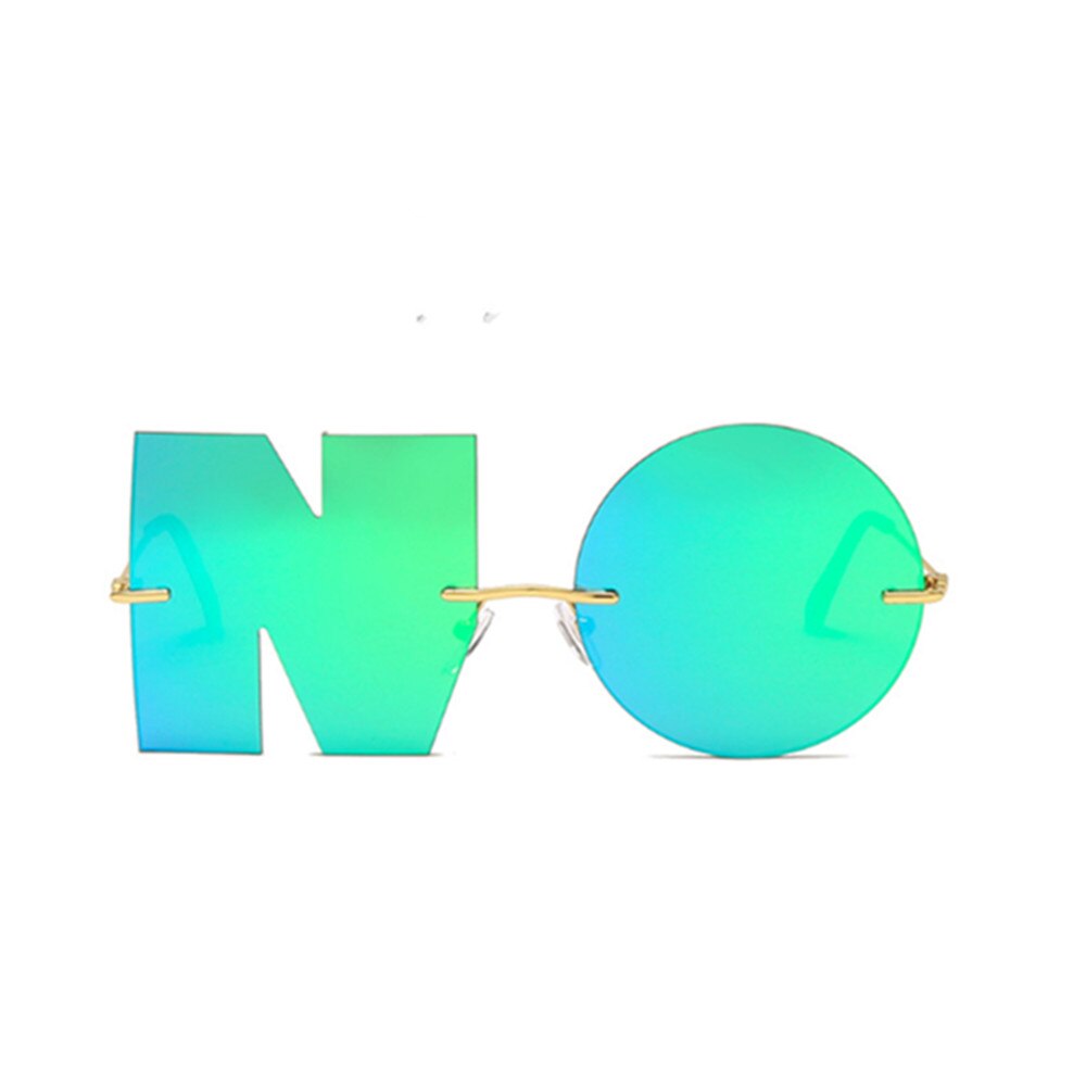 Bogstav ingen solbriller luksusmærke kvinder metal solbriller dame trend solbrille skygge spejl  uv400: 2