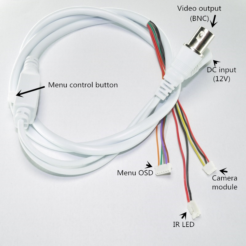 ANPWOO CCTV Camera Video Cable With OSD Menu Button For CCTV Camera