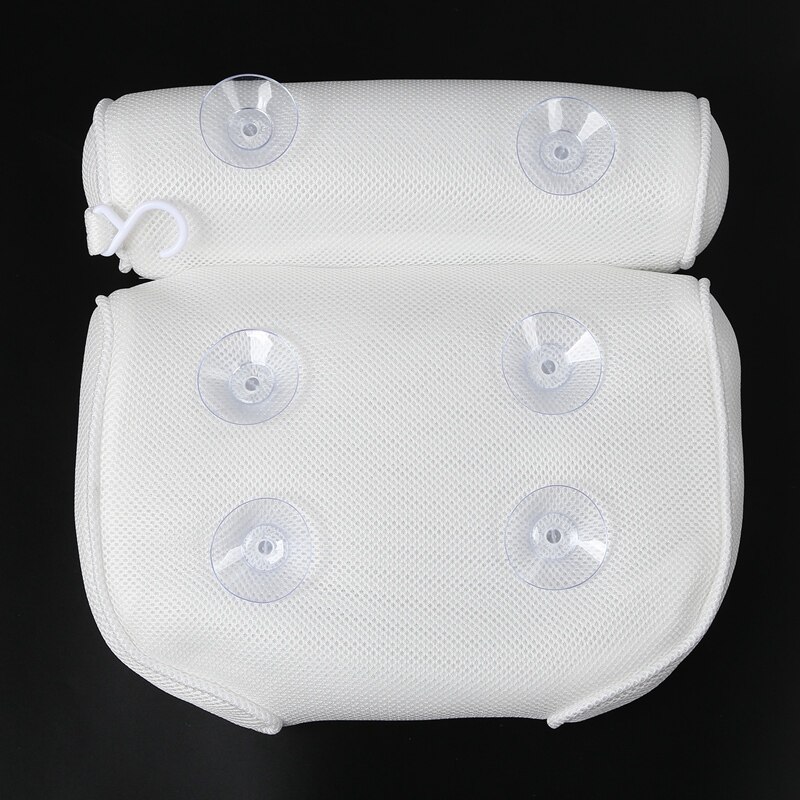 3d mesh badkudde mjuk vattentät spa nackstöd badkar kudde med ryggstöd sugkopp nackdyna badrumstillbehör
