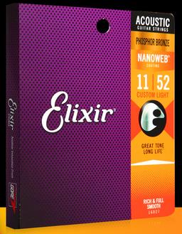 Elixir Nanoweb Gitaar Snaren 11027 Coating 80/20 Brons Akoestische Gitaar Snaren Custom Light 011-052 11002 11052 16027 16052